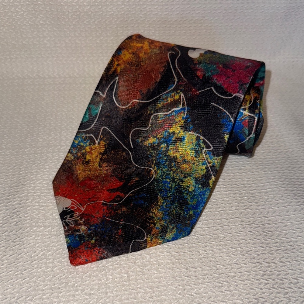 Top Knot Floral Vibrant Abstract Men's Tie